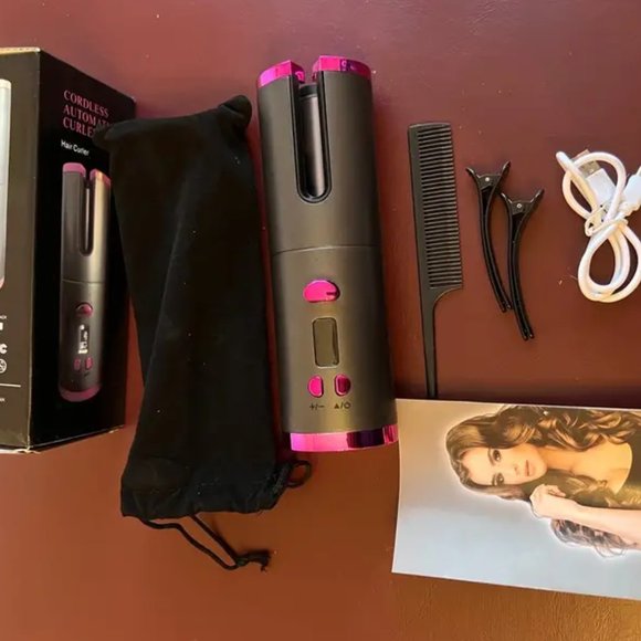 Cordless Auto Rotating Ceramic Hair Curler with Accessories - Picture 6 of 13
